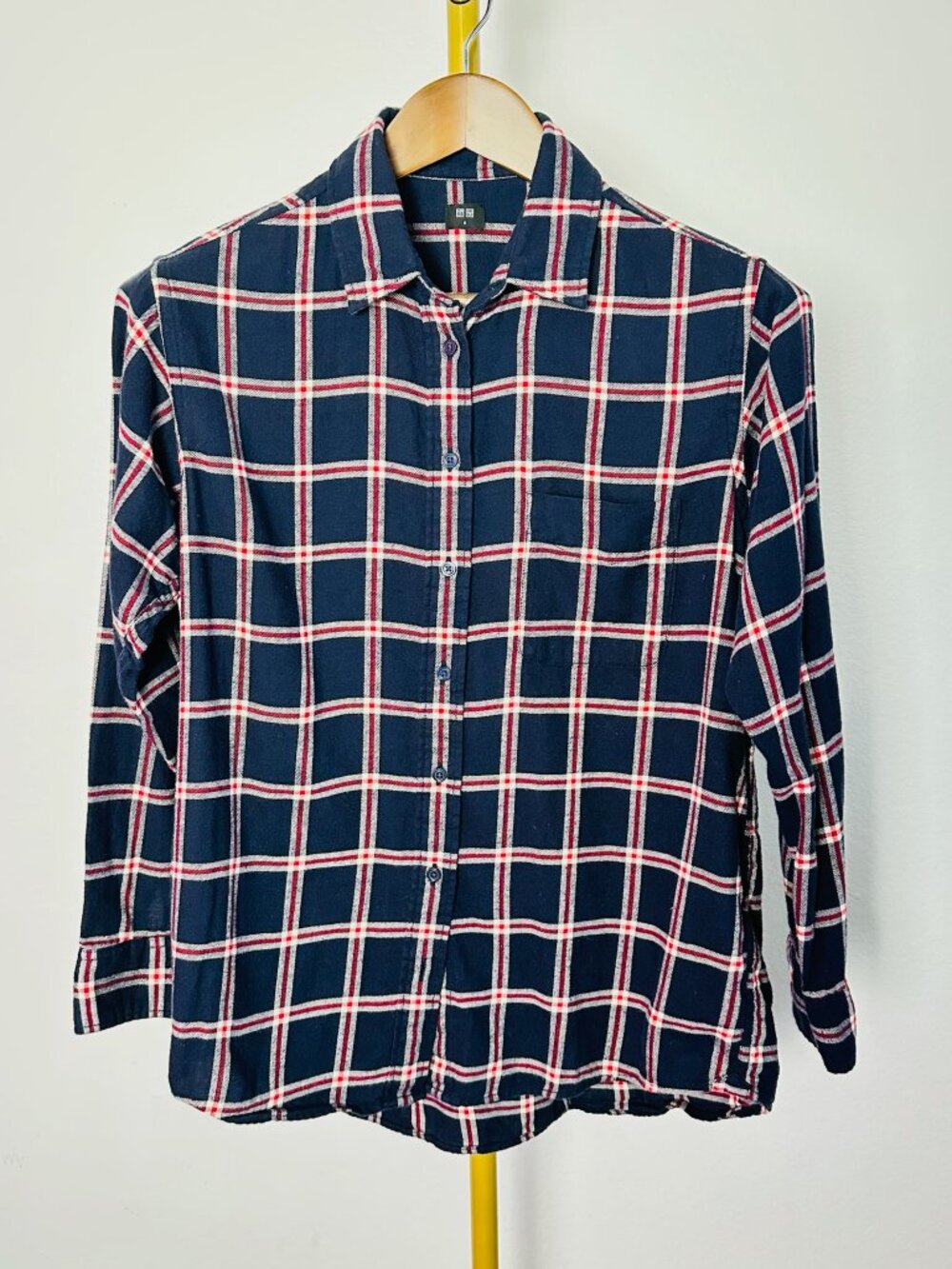 Uniqlo Navy Red Plaid Flannel Shirt - Women's M